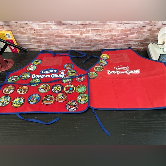 Lot of 2 Lowes Build and Grow Kids Aprons & Lots Of Patches #3 - Picture 1 of 8